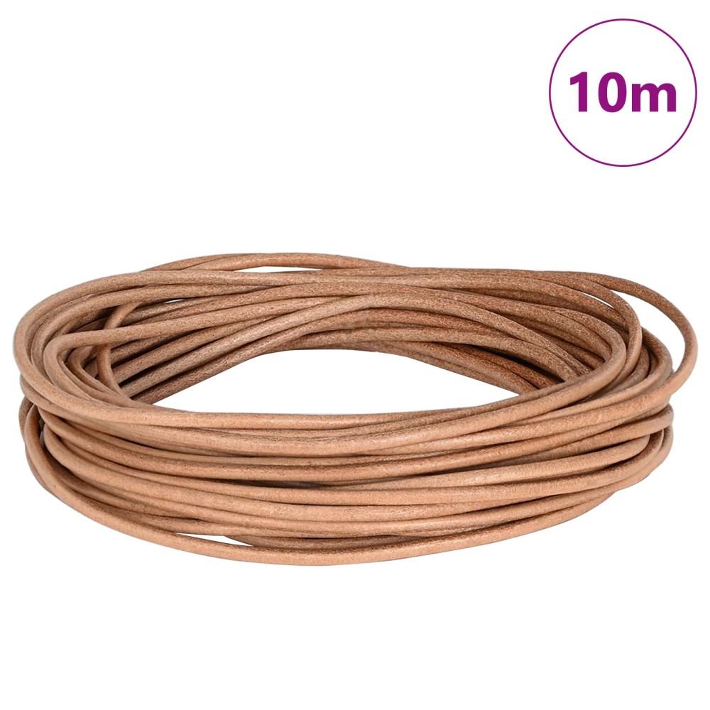 vidaXL Δερμάτινο σχοινί 1 Καφέ Ø2,5 χιλ. x 10 μ. Δέρμα