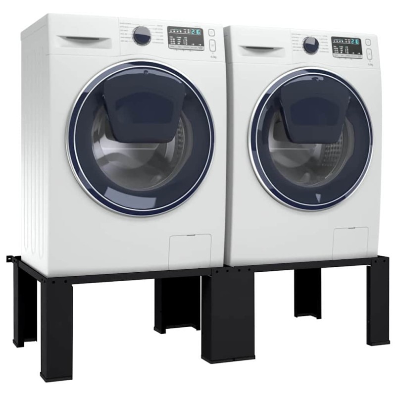 vidaXL Βάση Πλυντηρίου Ρούχων 2 τμχ. Μαύρο 127 x 54,5 x 32,5 εκ Ατσάλι