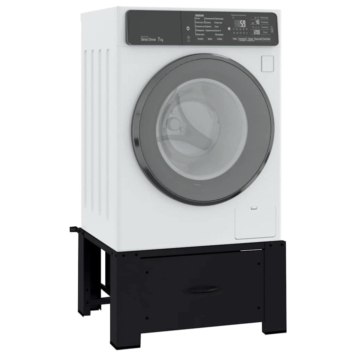 vidaXL Βάση Πλυντηρίου Ρούχων Μαύρο 64 x 55 x 32,5 εκ Ατσάλι