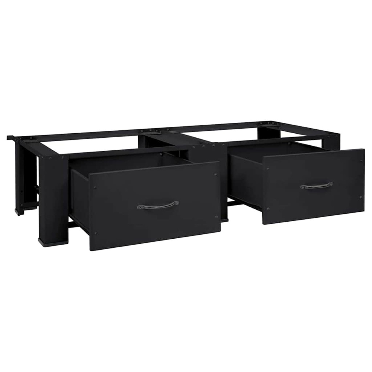 vidaXL Βάση Πλυντηρίου Ρούχων 2 τμχ. Μαύρο 127 x 54,5 x 32,5 εκ Ατσάλι