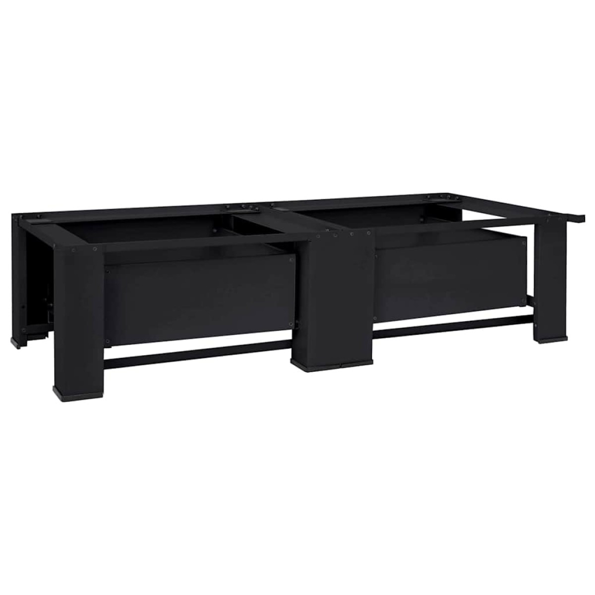 vidaXL Βάση Πλυντηρίου Ρούχων 2 τμχ. Μαύρο 127 x 54,5 x 32,5 εκ Ατσάλι