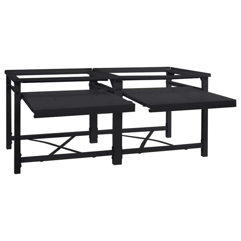 vidaXL Βάση Πλυντηρίου Ρούχων 2 pcs Μαύρο 120 x 56 x 52 εκ Ατσάλι