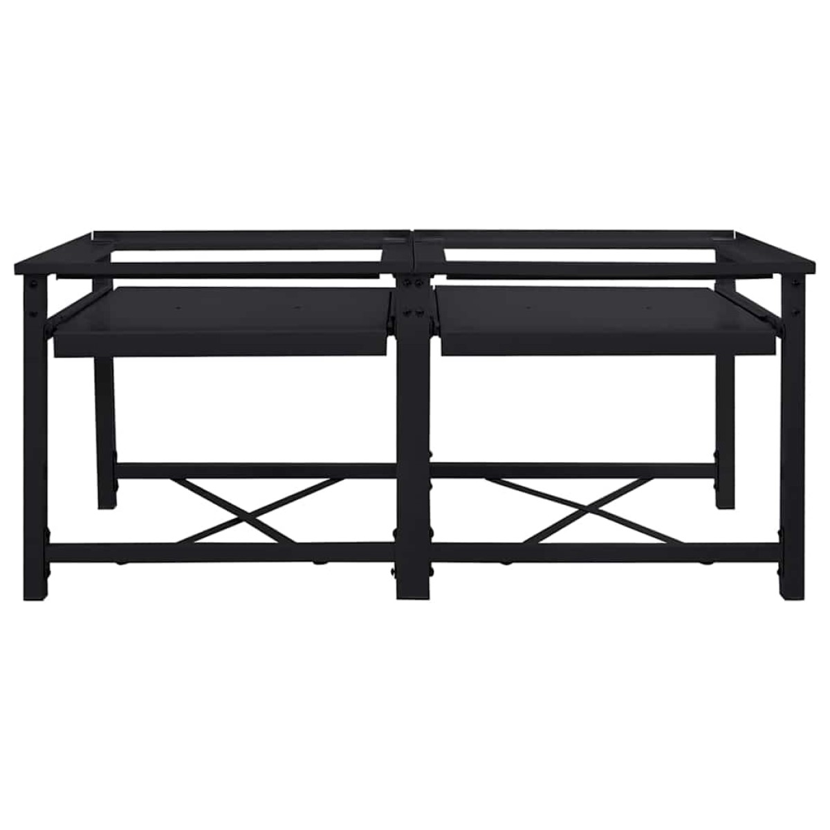 vidaXL Βάση Πλυντηρίου Ρούχων 2 pcs Μαύρο 120 x 56 x 52 εκ Ατσάλι