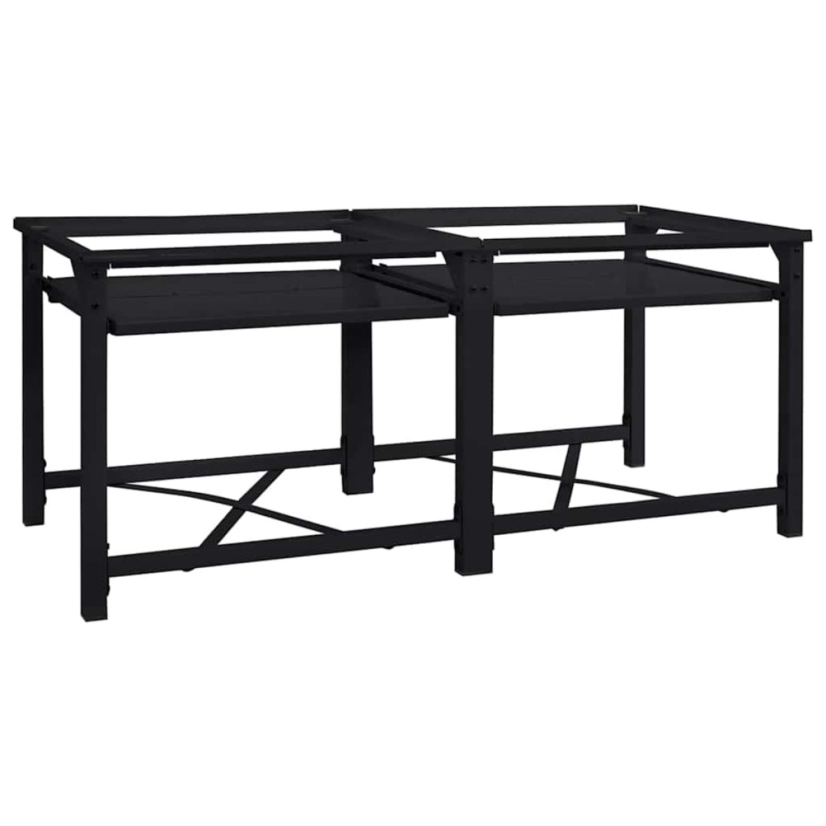 vidaXL Βάση Πλυντηρίου Ρούχων 2 pcs Μαύρο 120 x 56 x 52 εκ Ατσάλι