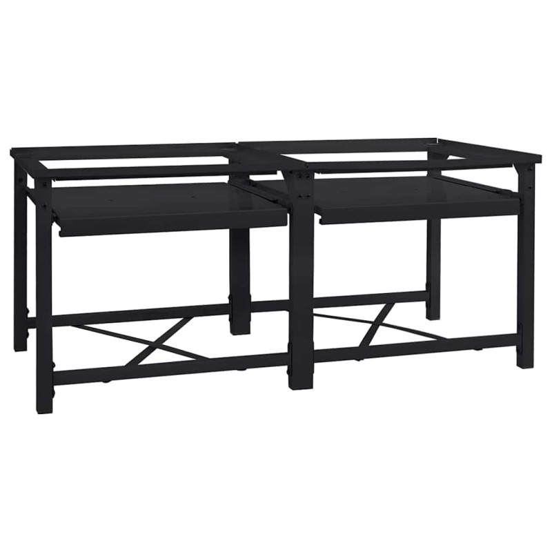 vidaXL Βάση Πλυντηρίου Ρούχων 2 pcs Μαύρο 120 x 56 x 52 εκ Ατσάλι