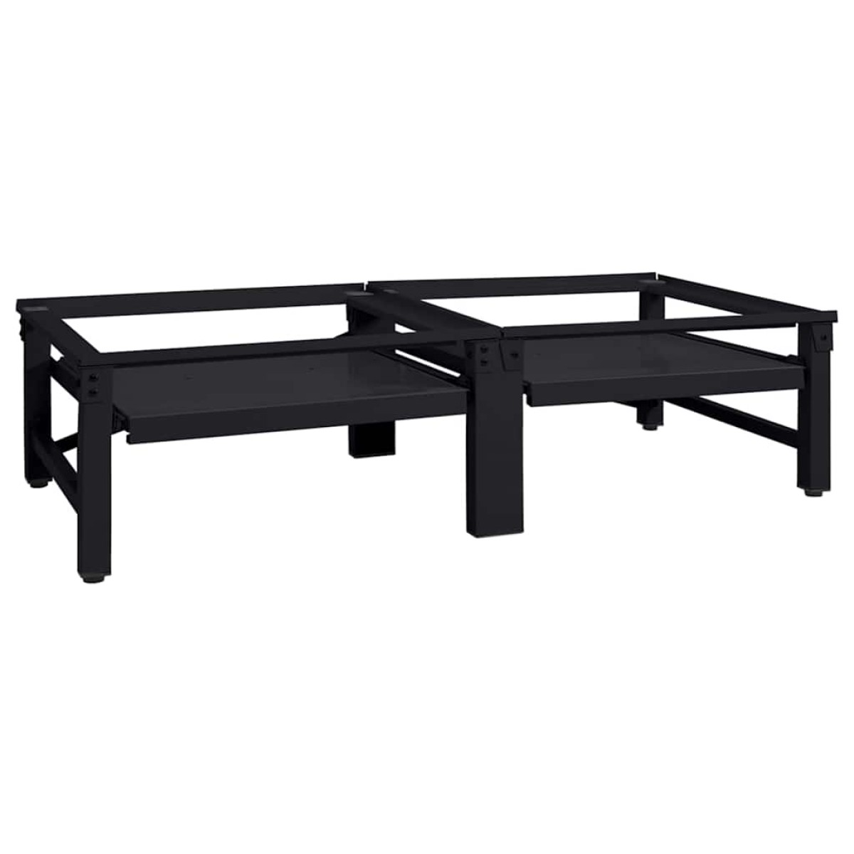 vidaXL Βάση Πλυντηρίου Ρούχων 2 τμχ. Μαύρο 124,5 x 61,5 x 32,5 εκ