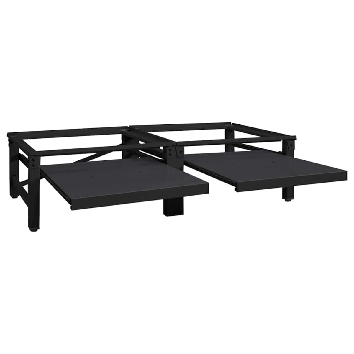 vidaXL Βάση Πλυντηρίου Ρούχων 2 τμχ. Μαύρο 124,5 x 61,5 x 32,5 εκ