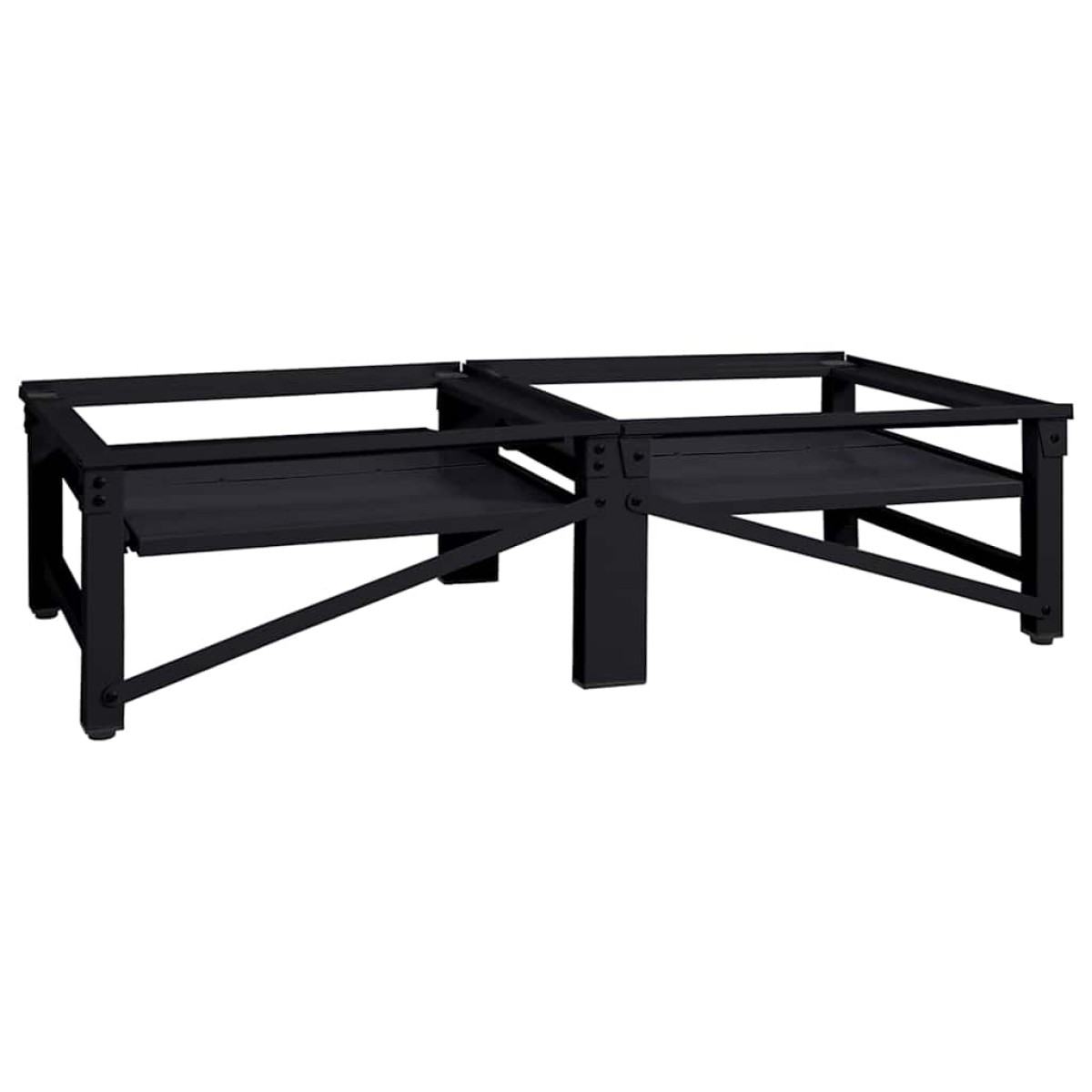 vidaXL Βάση Πλυντηρίου Ρούχων 2 τμχ. Μαύρο 124,5 x 61,5 x 32,5 εκ