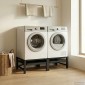 vidaXL Βάση Πλυντηρίου Ρούχων 2 τμχ. Μαύρο 124,5 x 61,5 x 32,5 εκ