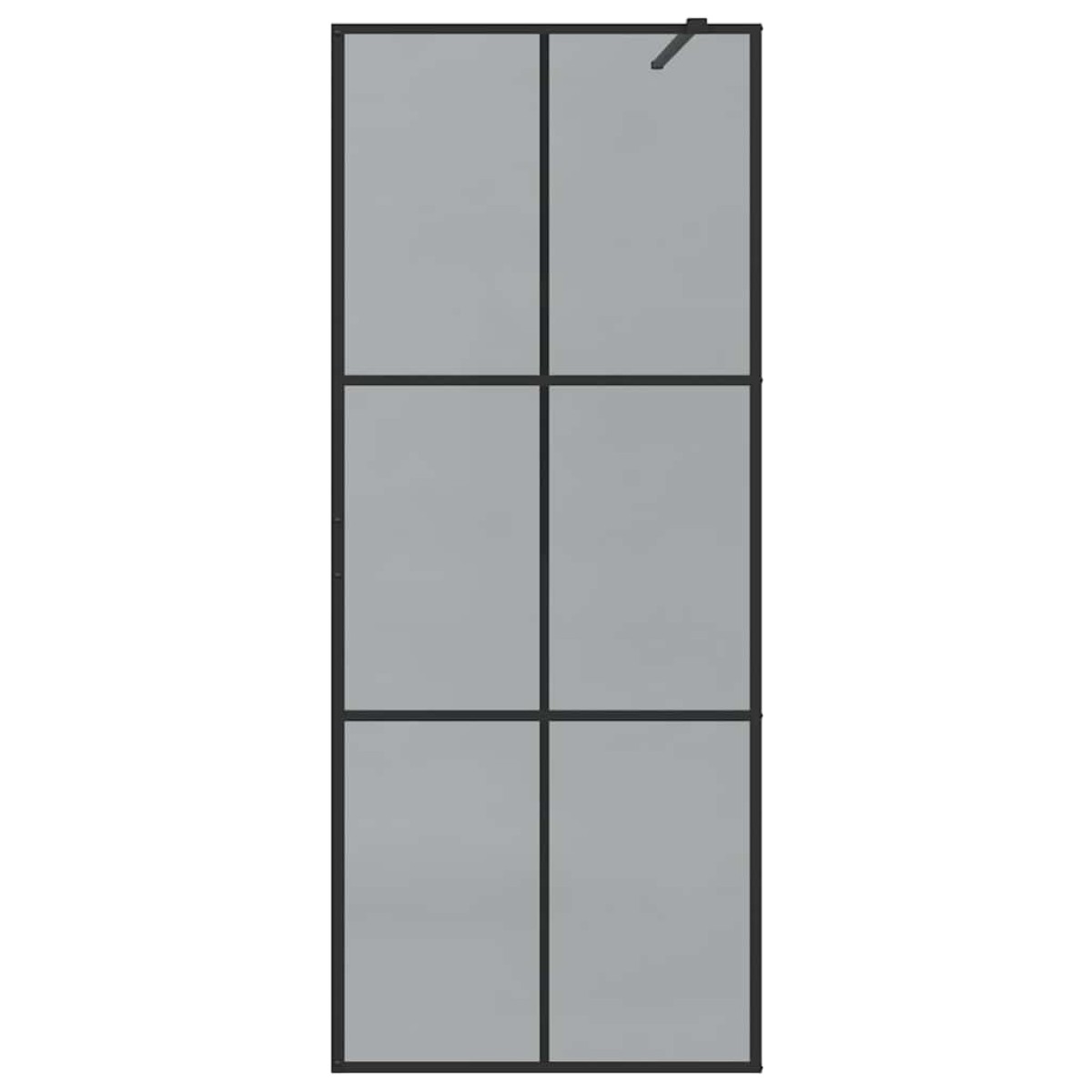 vidaXL Τοίχος Ντους Walk-in Μαύρο 80 x 195 cm σκληρυμένο γυαλί