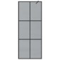 vidaXL Τοίχος Ντους Walk-in Μαύρο 80 x 195 cm σκληρυμένο γυαλί