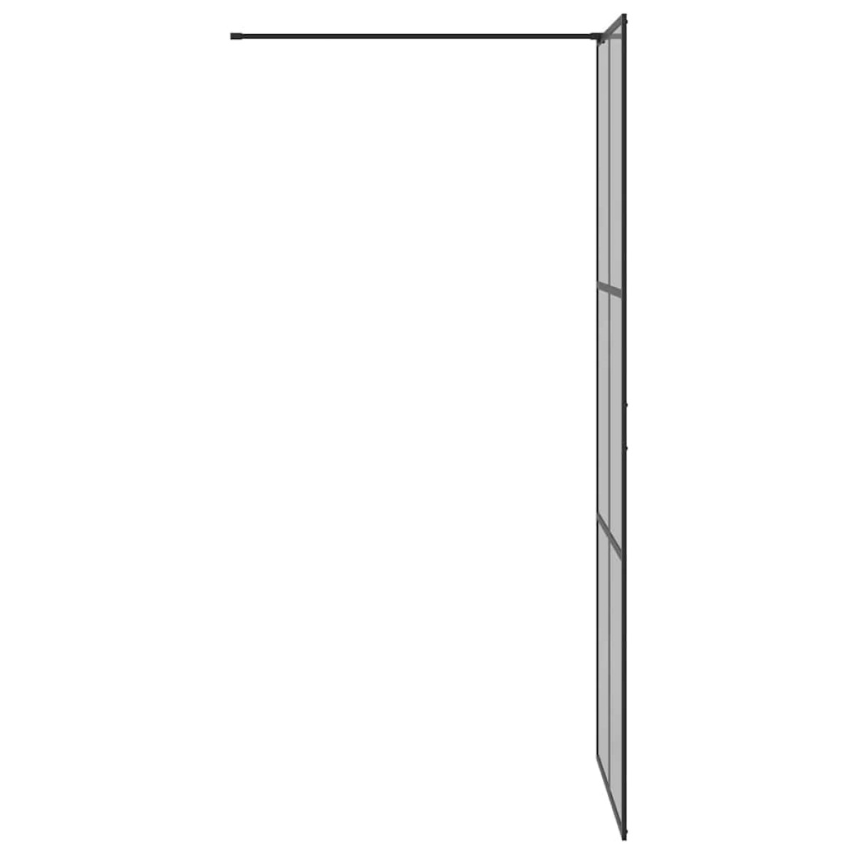 vidaXL Τοίχος Ντους Walk-in Μαύρο 80 x 195 cm σκληρυμένο γυαλί