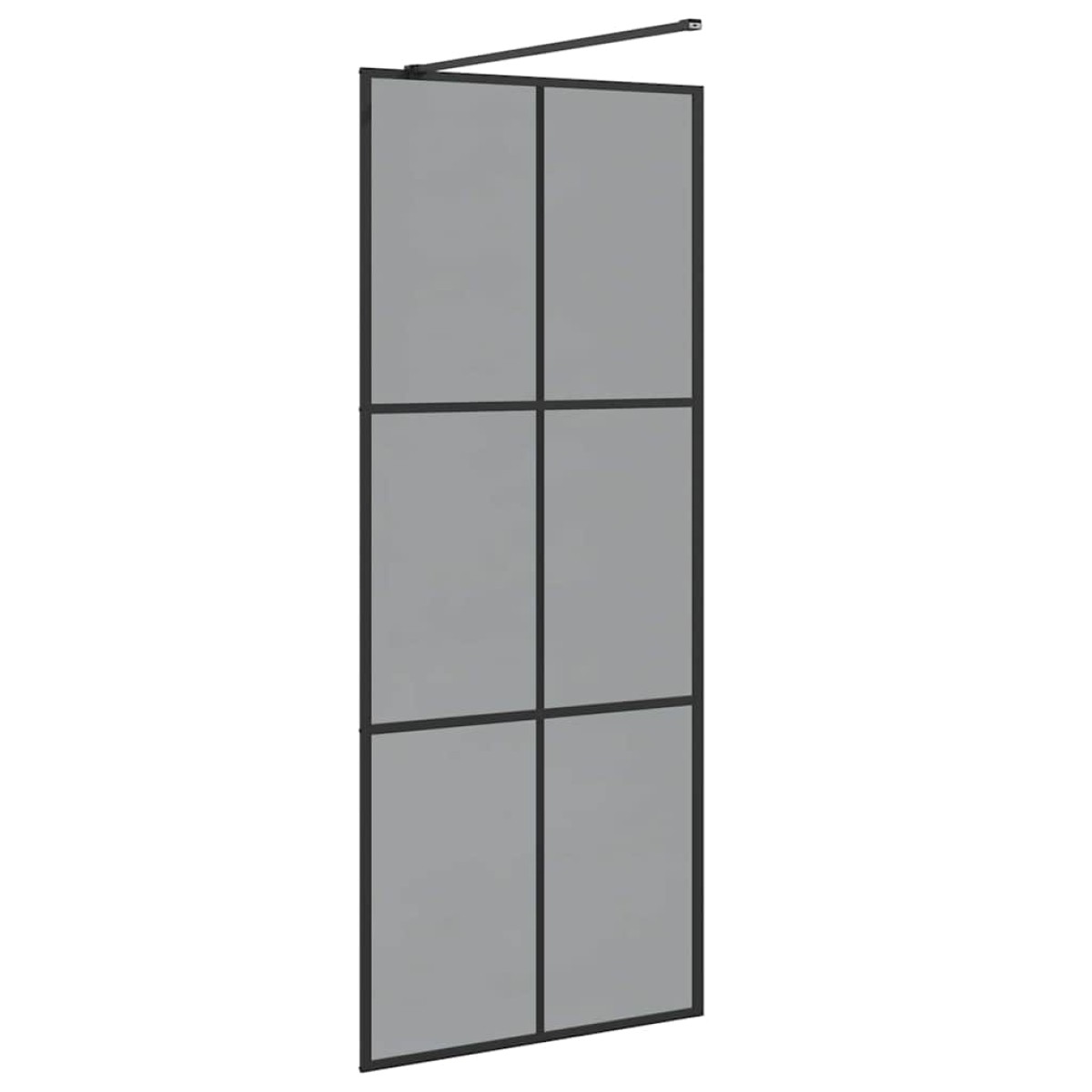 vidaXL Τοίχος Ντους Walk-in Μαύρο 80 x 195 cm σκληρυμένο γυαλί