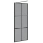 vidaXL Τοίχος Ντους Walk-in Μαύρο 80 x 195 cm σκληρυμένο γυαλί