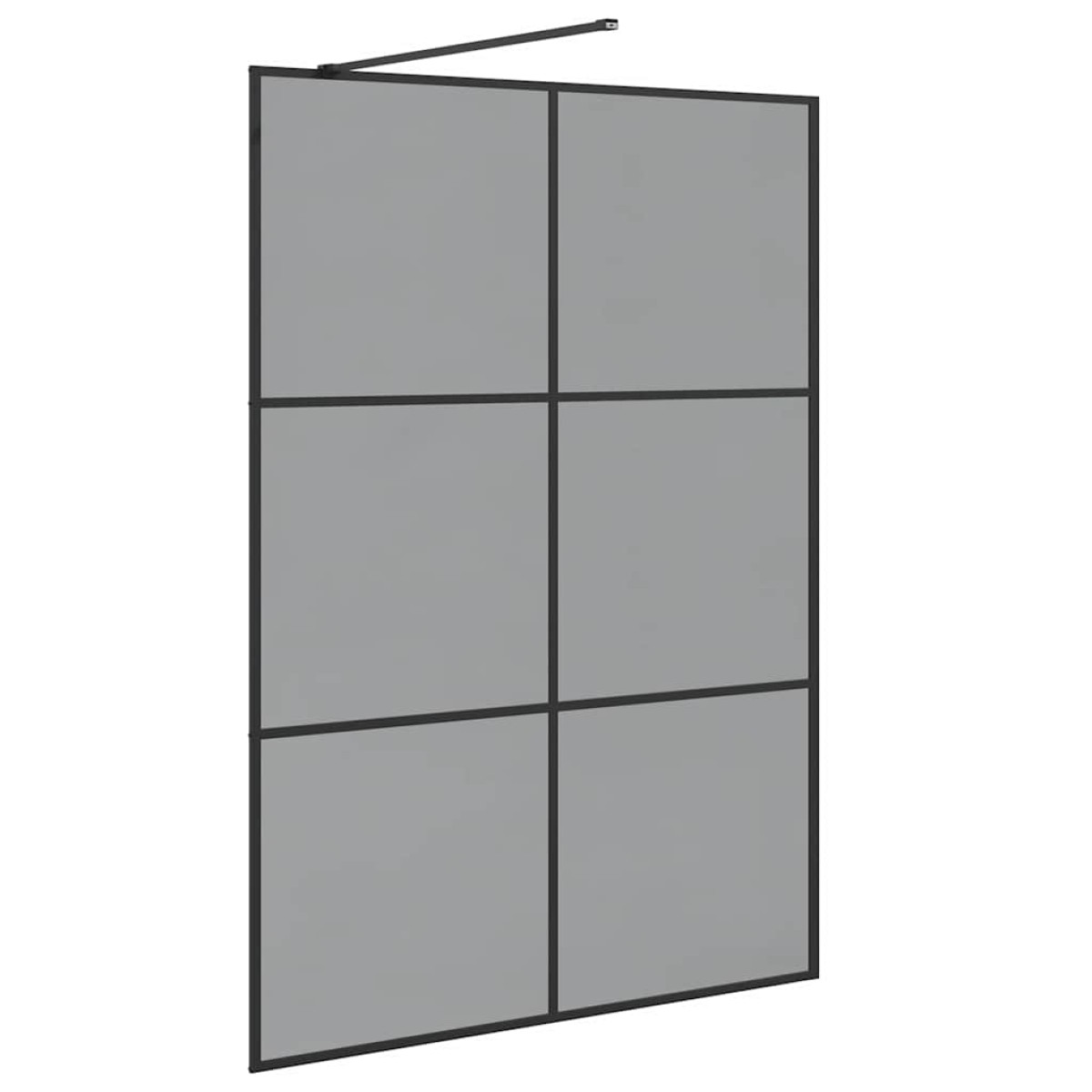vidaXL Τοίχος Ντους Walk-in Μαύρο 140 x 195 cm σκληρυμένο γυαλί