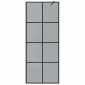 vidaXL Τοίχος Ντους Walk-in Μαύρο 80 x 195 cm σκληρυμένο γυαλί