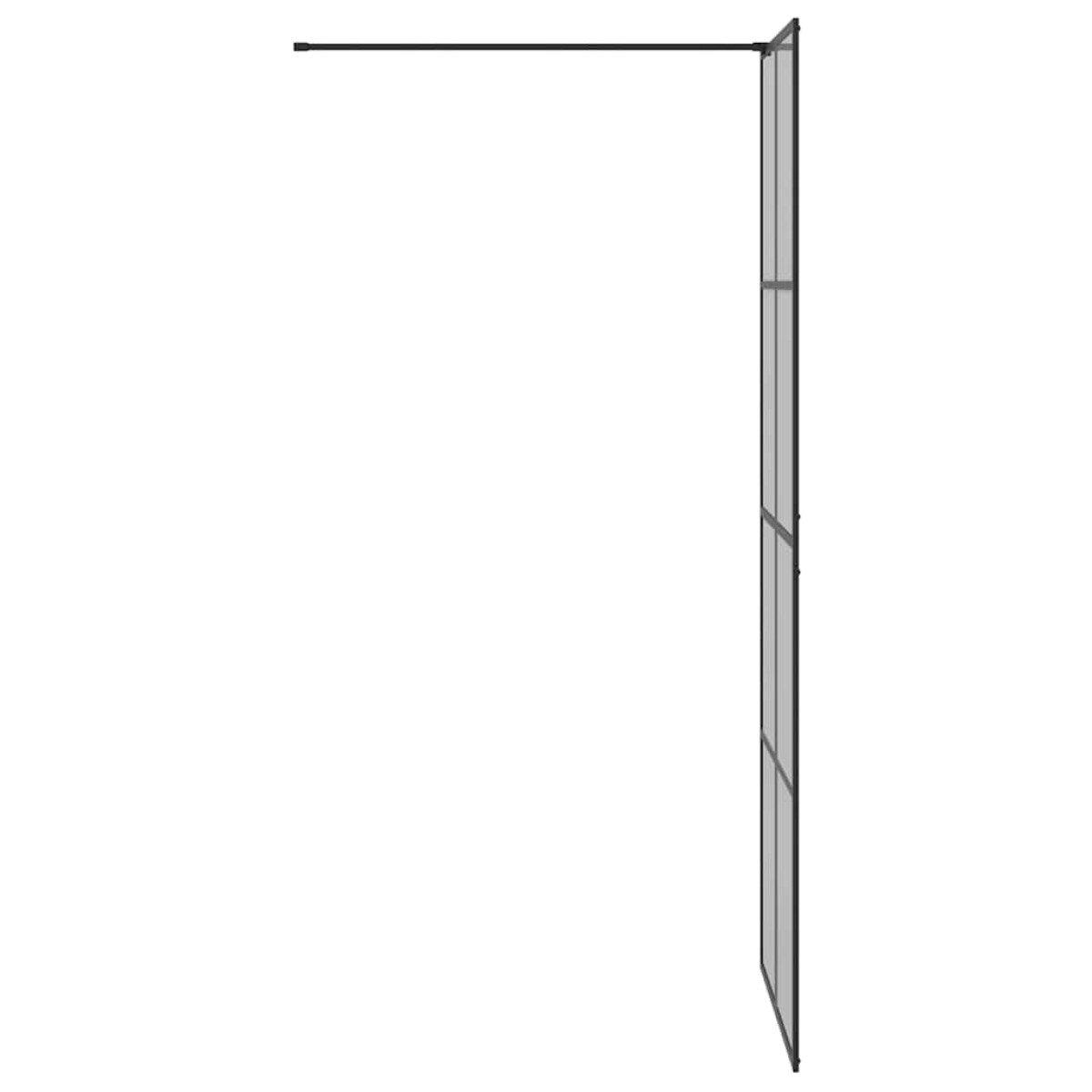 vidaXL Τοίχος Ντους Walk-in Μαύρο 80 x 195 cm σκληρυμένο γυαλί