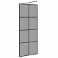 vidaXL Τοίχος Ντους Walk-in Μαύρο 80 x 195 cm σκληρυμένο γυαλί