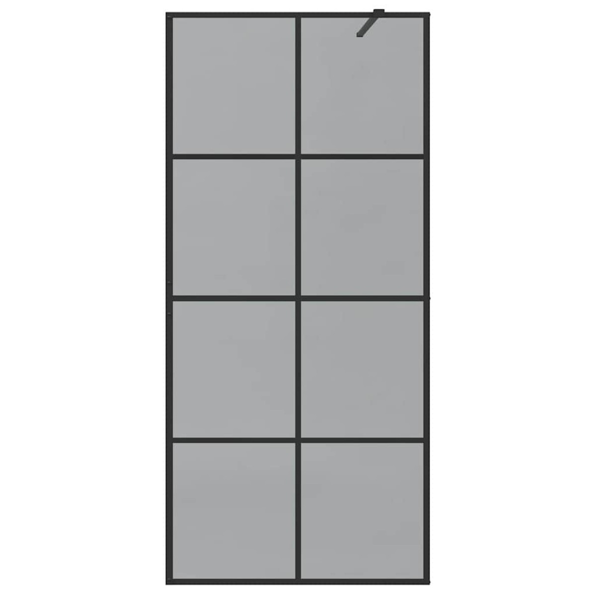 vidaXL Τοίχος Ντους Walk-in Μαύρο 90 x 195 cm σκληρυμένο γυαλί