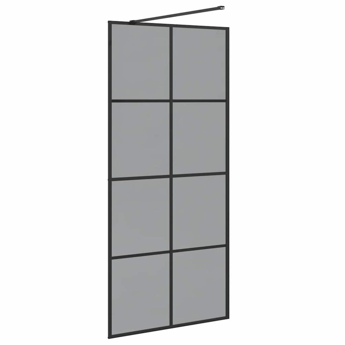vidaXL Τοίχος Ντους Walk-in Μαύρο 90 x 195 cm σκληρυμένο γυαλί