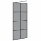 vidaXL Τοίχος Ντους Walk-in Μαύρο 90 x 195 cm σκληρυμένο γυαλί