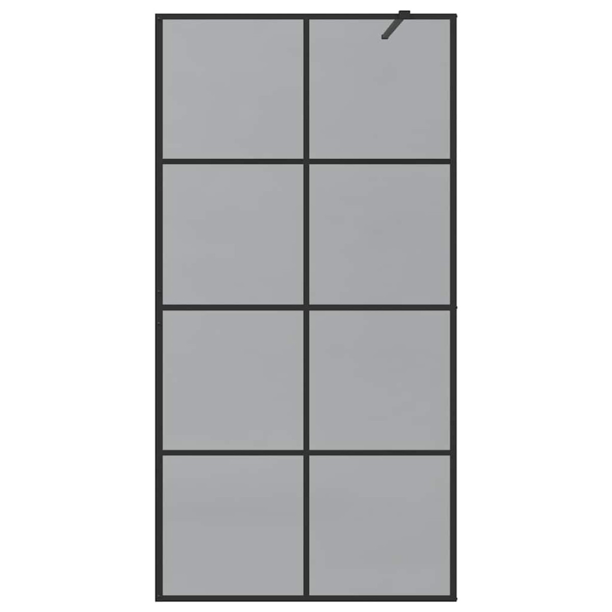 vidaXL Τοίχος Ντους Walk-in Μαύρο 100 x 195 cm σκληρυμένο γυαλί