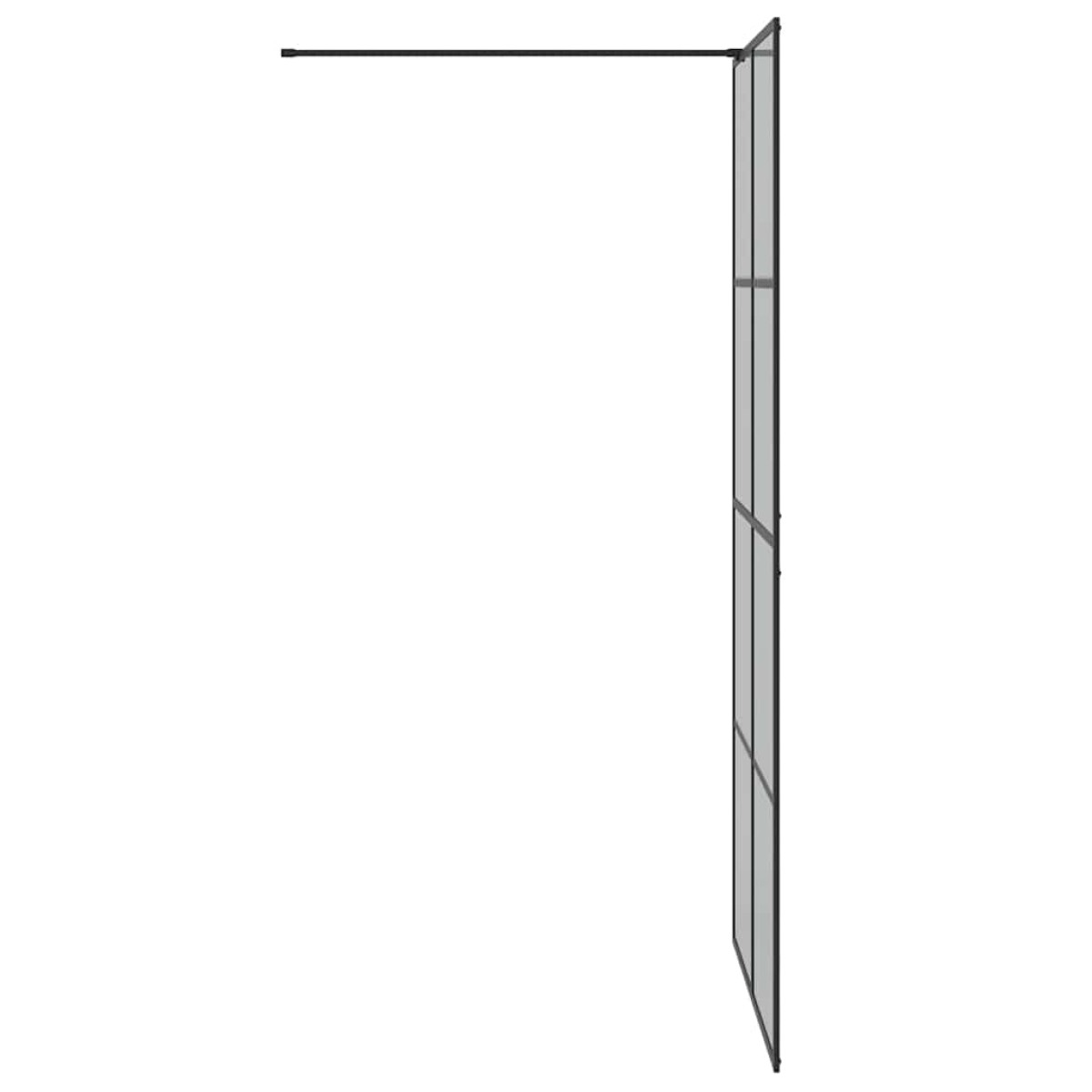 vidaXL Τοίχος Ντους Walk-in Μαύρο 100 x 195 cm σκληρυμένο γυαλί