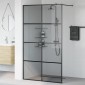 vidaXL Τοίχος Ντους Walk-in Μαύρο 115 x 195 cm σκληρυμένο γυαλί
