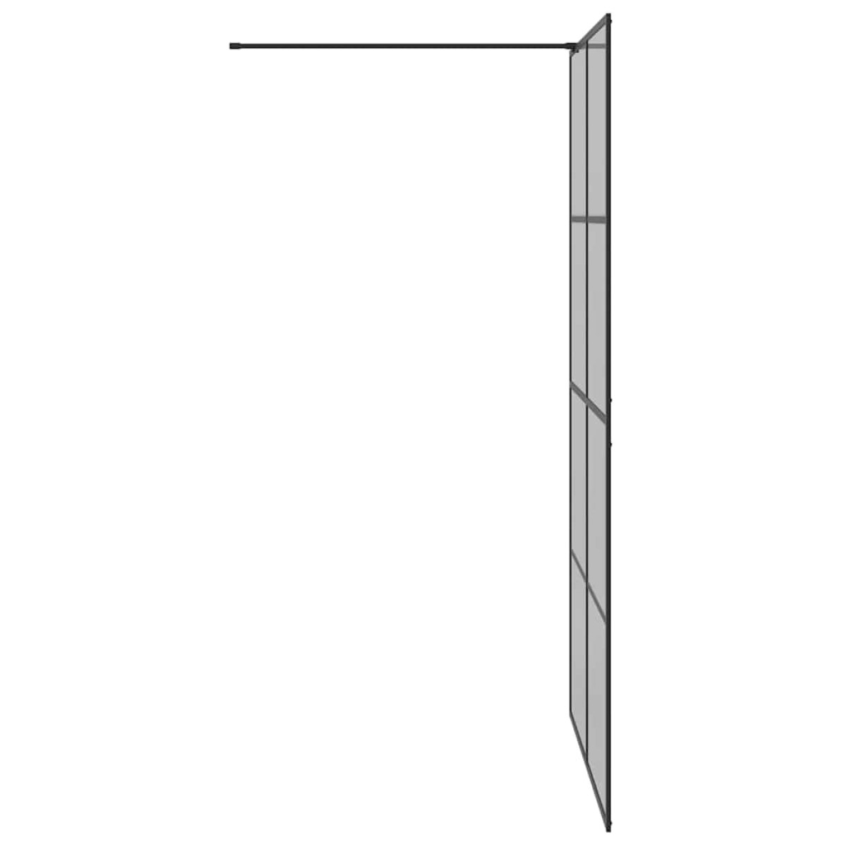 vidaXL Τοίχος Ντους Walk-in Μαύρο 115 x 195 cm σκληρυμένο γυαλί