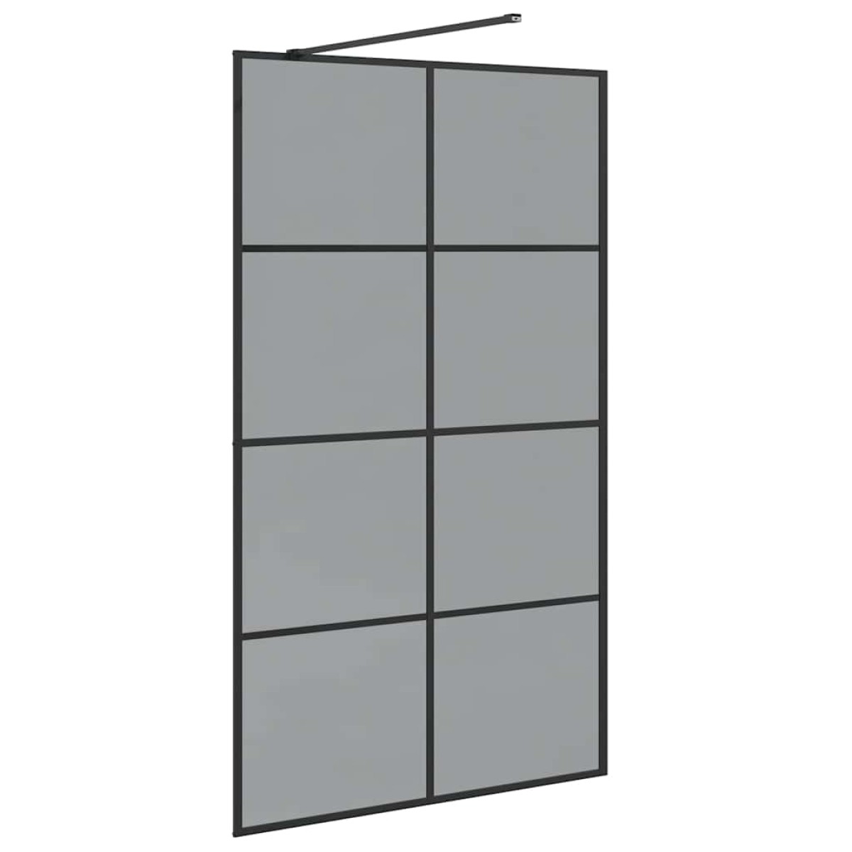 vidaXL Τοίχος Ντους Walk-in Μαύρο 115 x 195 cm σκληρυμένο γυαλί