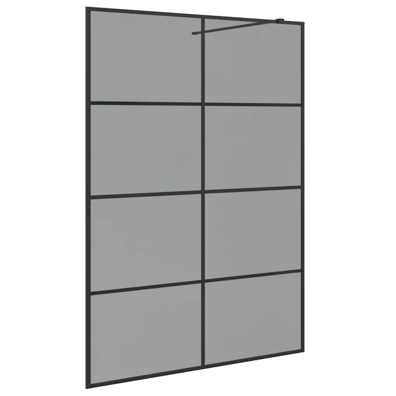 vidaXL Τοίχος Ντους Walk-in Μαύρο 140 x 195 cm σκληρυμένο γυαλί