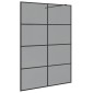 vidaXL Τοίχος Ντους Walk-in Μαύρο 140 x 195 cm σκληρυμένο γυαλί