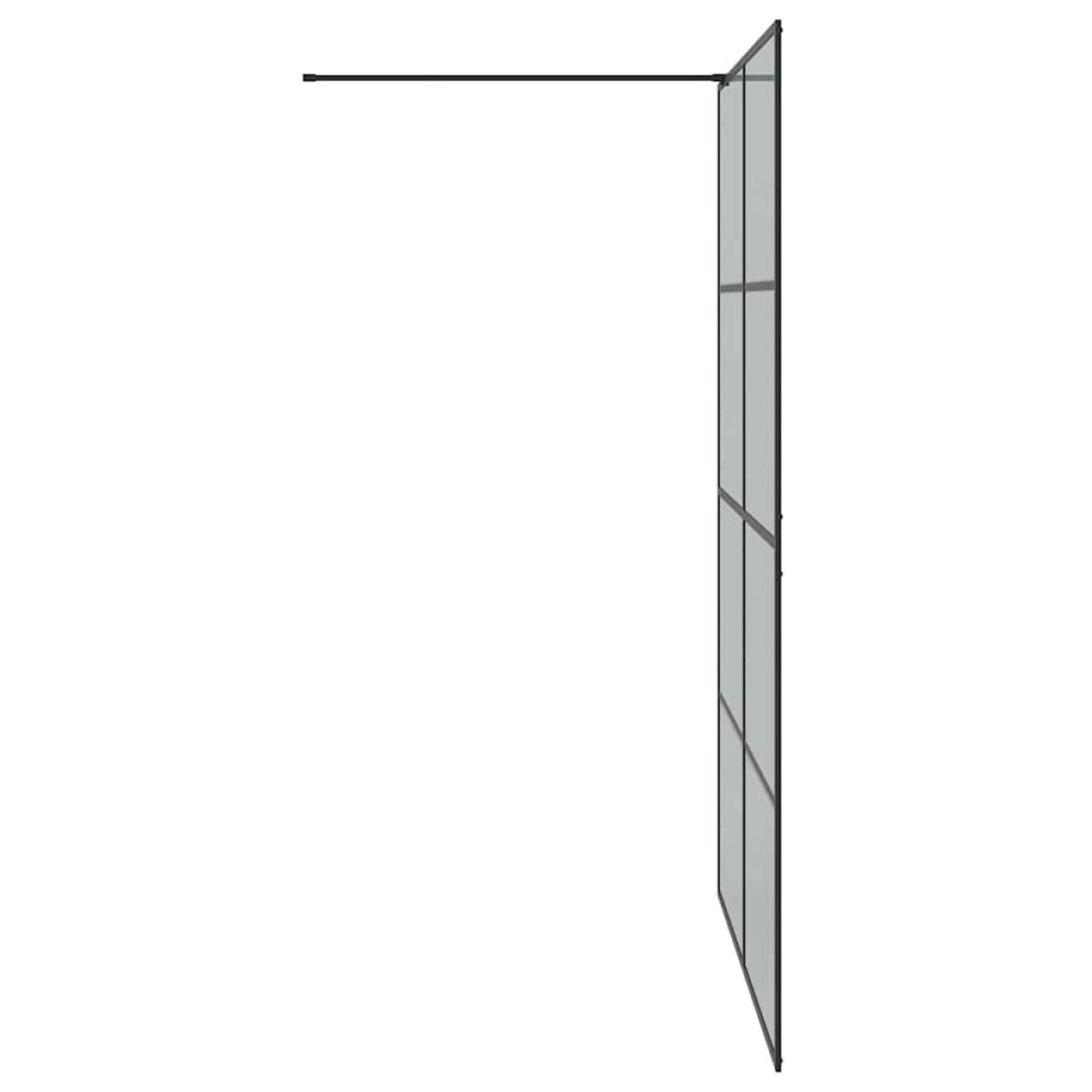 vidaXL Τοίχος Ντους Walk-in Μαύρο 140 x 195 cm σκληρυμένο γυαλί