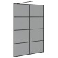 vidaXL Τοίχος Ντους Walk-in Μαύρο 140 x 195 cm σκληρυμένο γυαλί