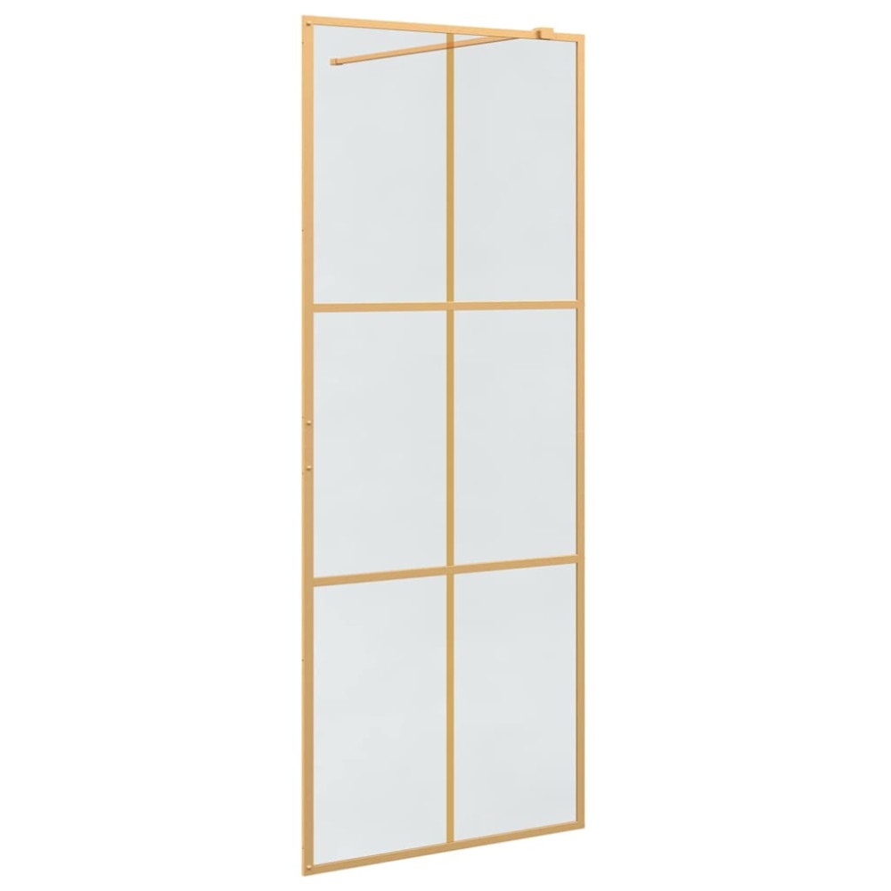 vidaXL Τοίχος Ντους Walk-in Χρυσό 80 x 195 cm σκληρυμένο γυαλί