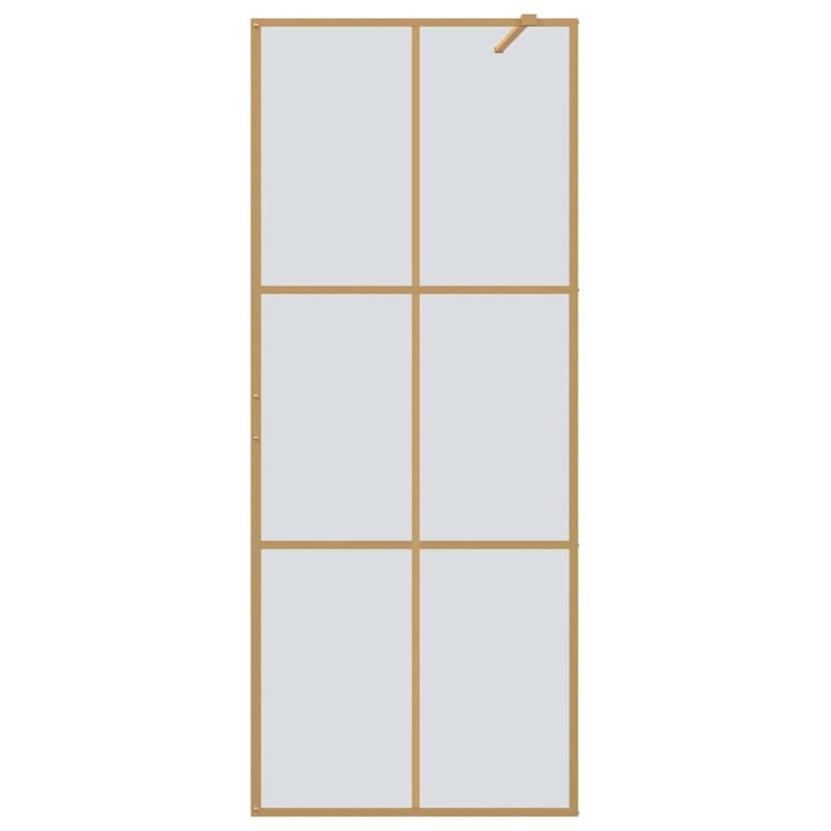vidaXL Τοίχος Ντους Walk-in Χρυσό 80 x 195 cm σκληρυμένο γυαλί