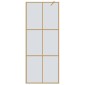 vidaXL Τοίχος Ντους Walk-in Χρυσό 80 x 195 cm σκληρυμένο γυαλί