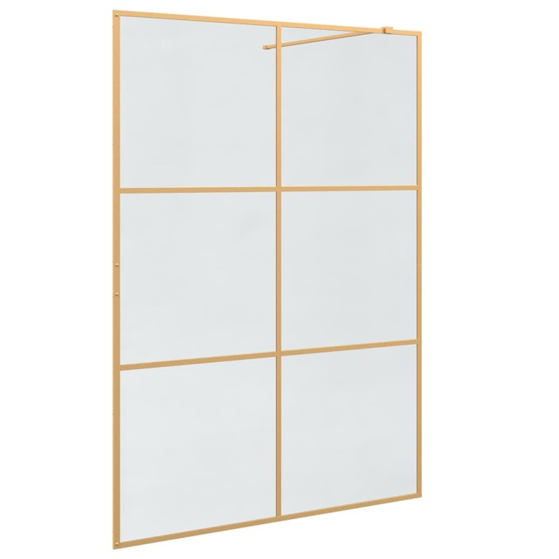 vidaXL Τοίχος Ντους Walk-in Χρυσό 140 x 195 cm σκληρυμένο γυαλί
