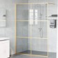 vidaXL Τοίχος Ντους Walk-in Χρυσό 140 x 195 cm σκληρυμένο γυαλί