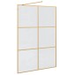 vidaXL Τοίχος Ντους Walk-in Χρυσό 140 x 195 cm σκληρυμένο γυαλί