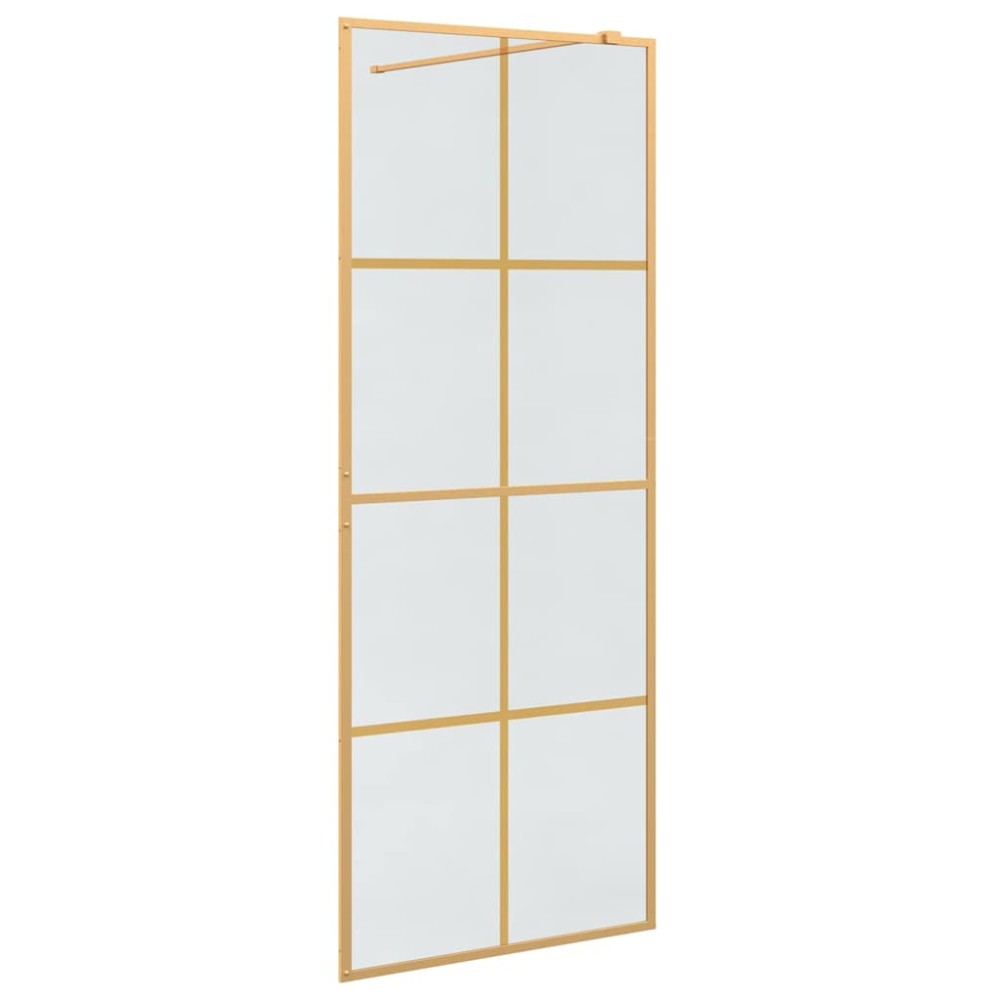 vidaXL Τοίχος Ντους Walk-in Χρυσό 80 x 195 cm σκληρυμένο γυαλί