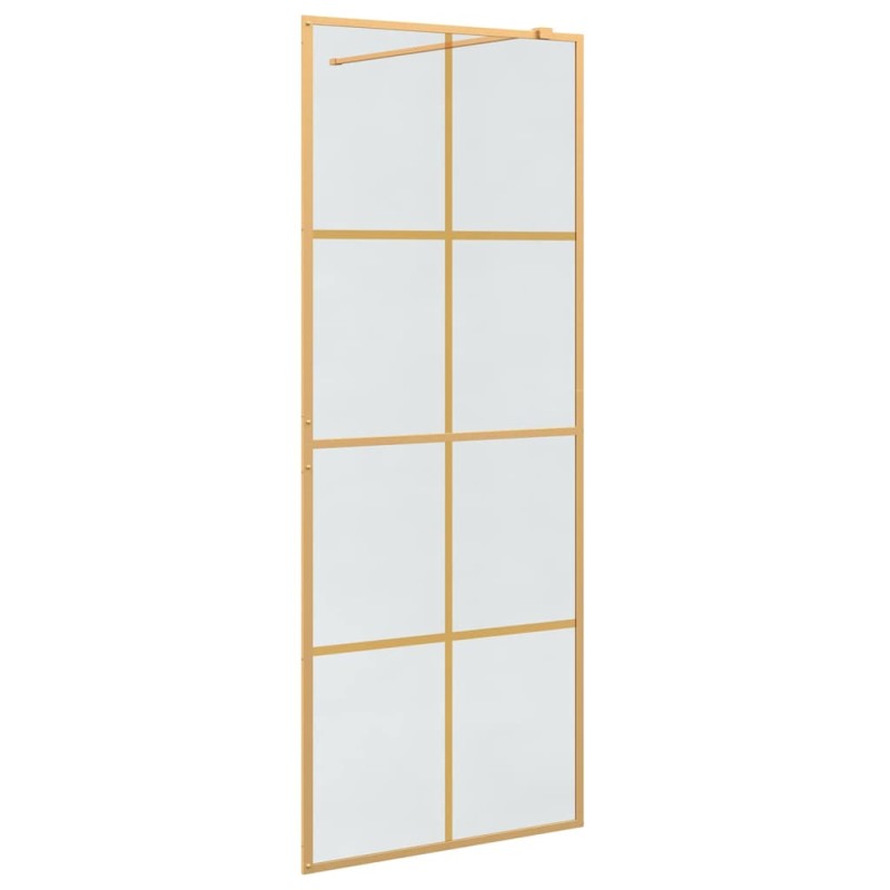 vidaXL Τοίχος Ντους Walk-in Χρυσό 80 x 195 cm σκληρυμένο γυαλί