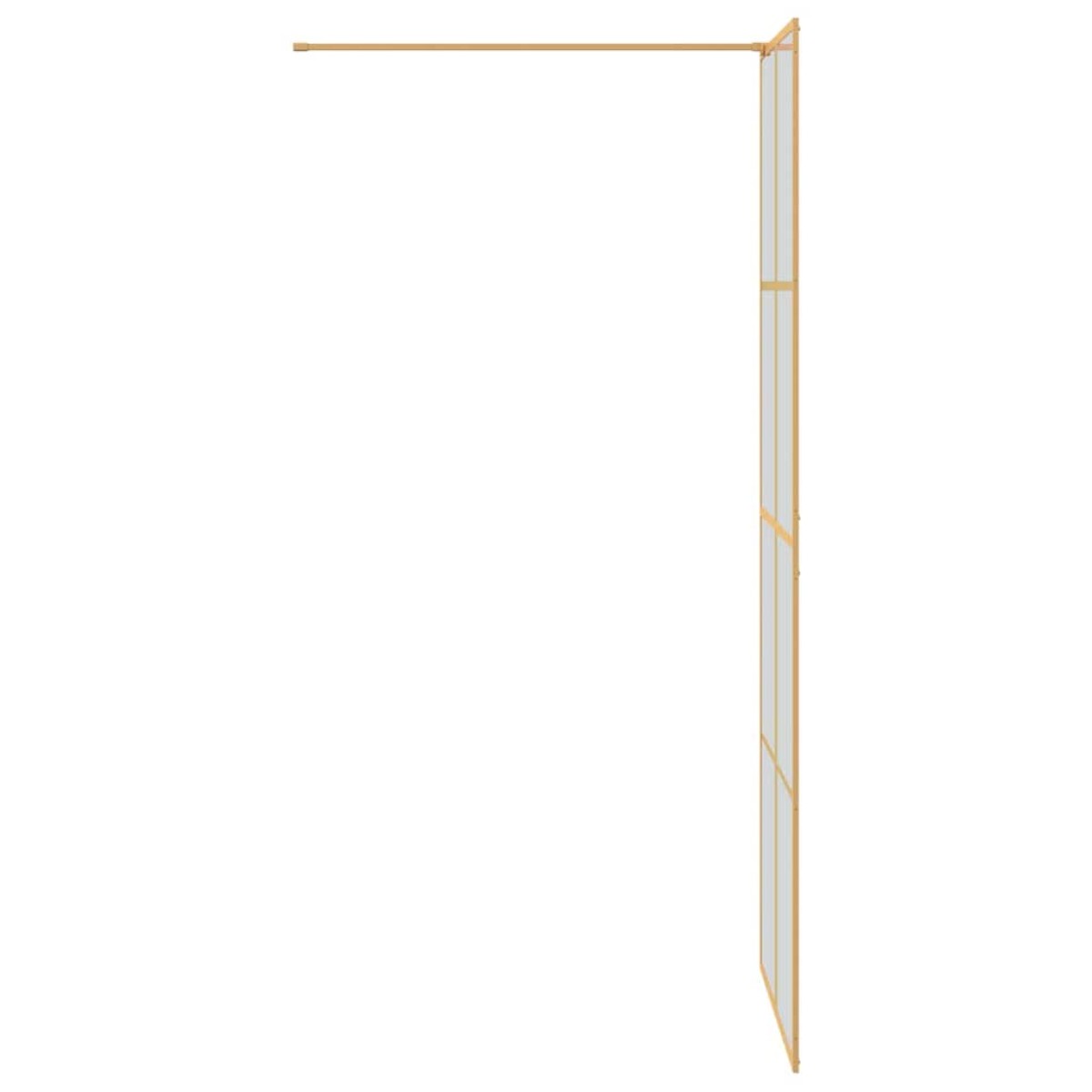 vidaXL Τοίχος Ντους Walk-in Χρυσό 80 x 195 cm σκληρυμένο γυαλί