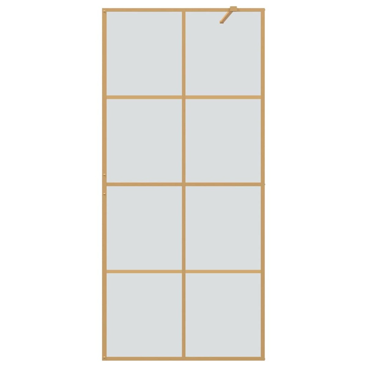 vidaXL Τοίχος Ντους Walk-in Χρυσό 90 x 195 cm σκληρυμένο γυαλί