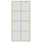 vidaXL Τοίχος Ντους Walk-in Χρυσό 90 x 195 cm σκληρυμένο γυαλί