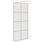 vidaXL Τοίχος Ντους Walk-in Χρυσό 90 x 195 cm σκληρυμένο γυαλί
