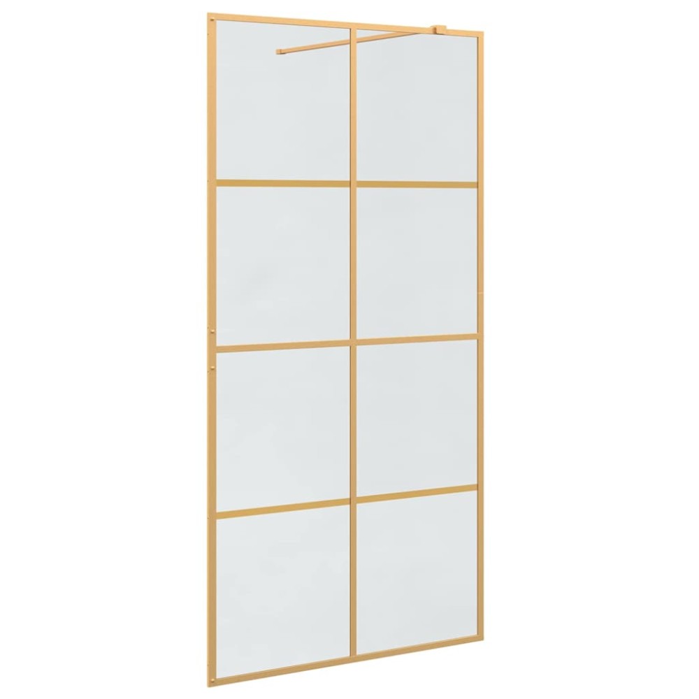 vidaXL Τοίχος Ντους Walk-in Χρυσό 100 x 195 cm σκληρυμένο γυαλί