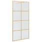 vidaXL Τοίχος Ντους Walk-in Χρυσό 100 x 195 cm σκληρυμένο γυαλί