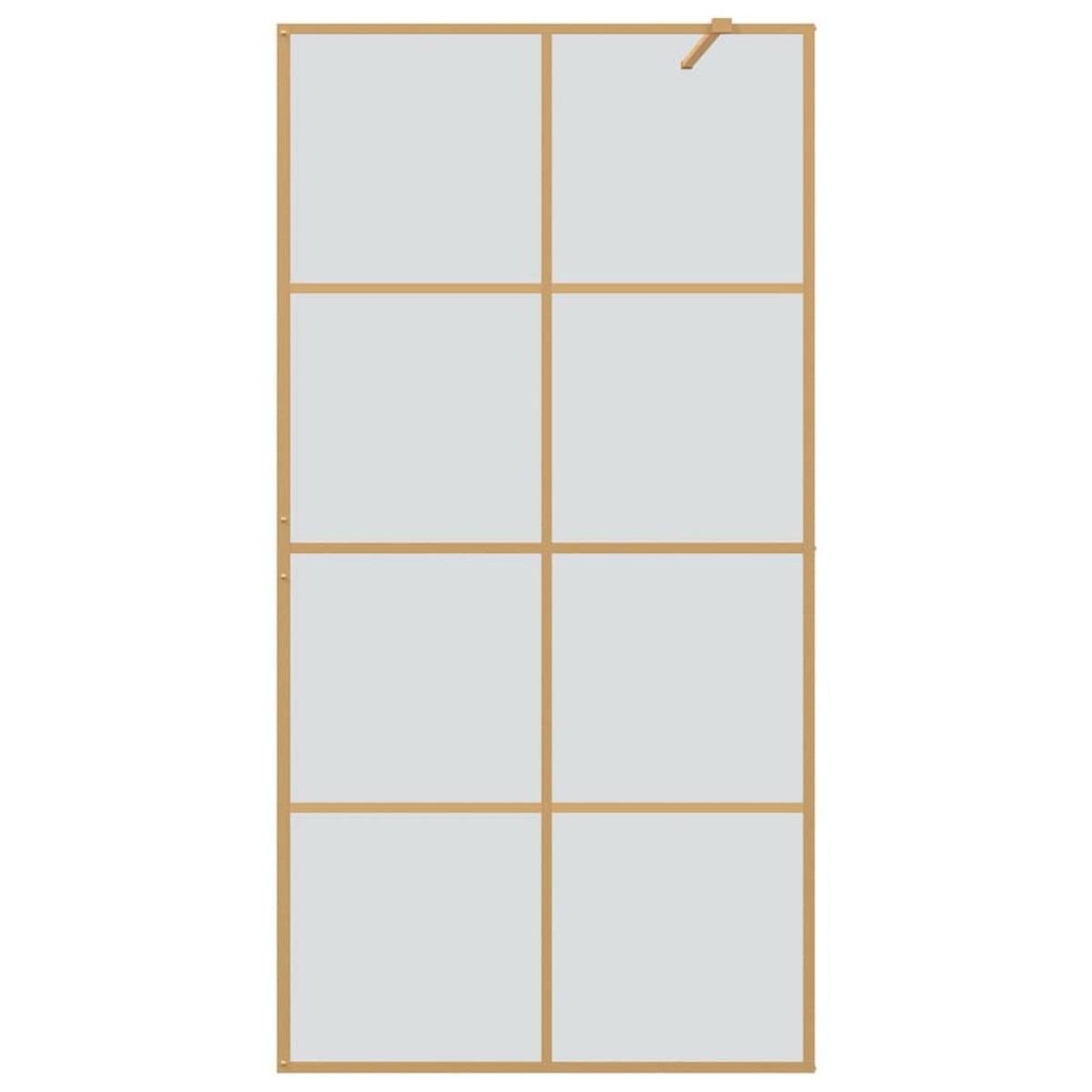 vidaXL Τοίχος Ντους Walk-in Χρυσό 100 x 195 cm σκληρυμένο γυαλί