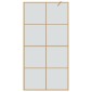 vidaXL Τοίχος Ντους Walk-in Χρυσό 100 x 195 cm σκληρυμένο γυαλί